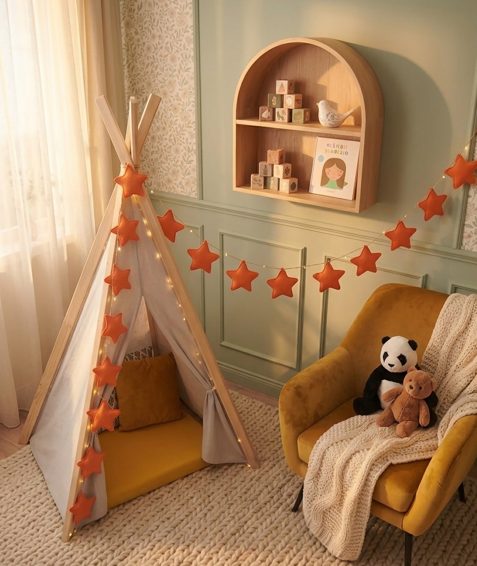 Orange star garland