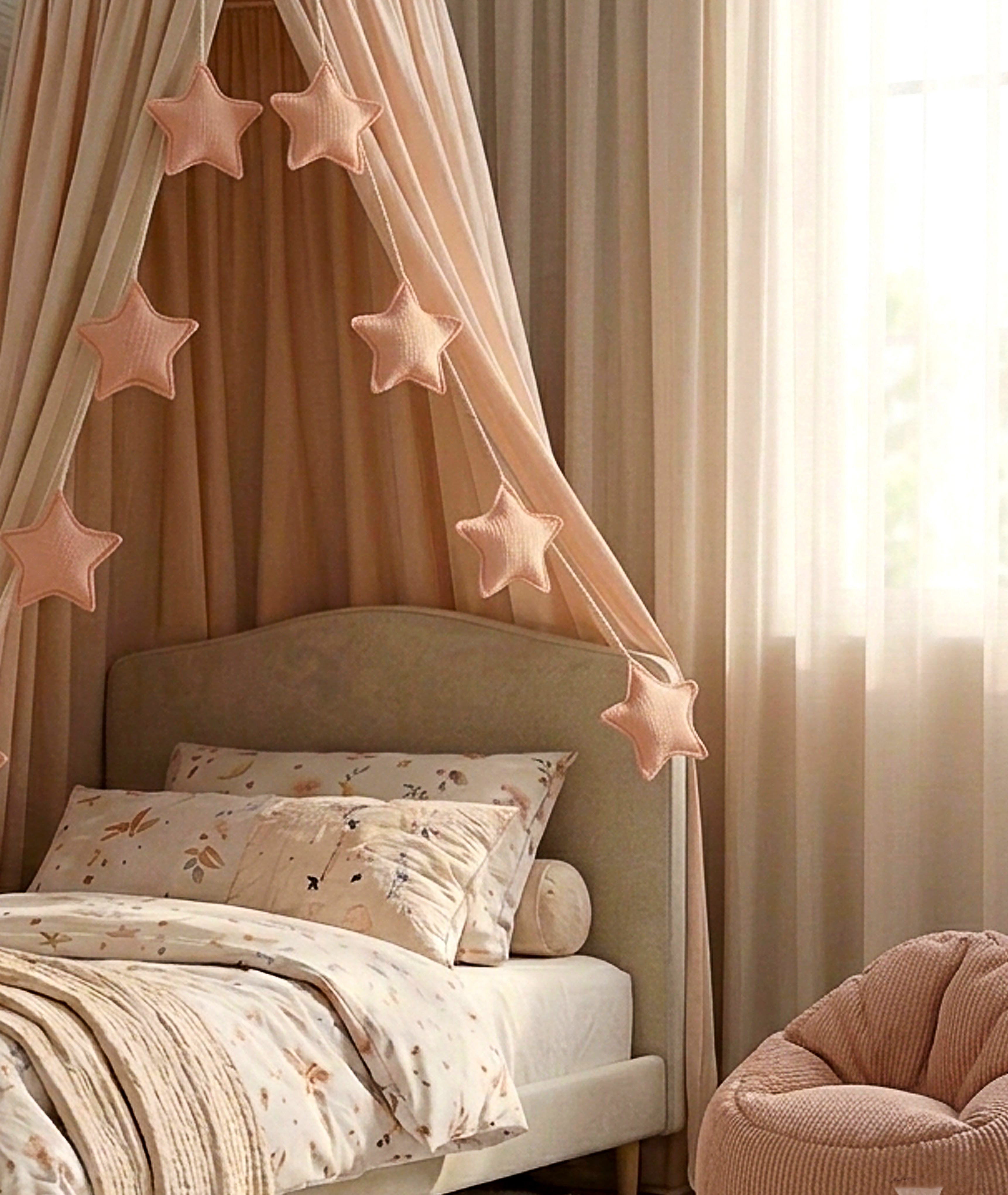Salmon Pink Star Garland