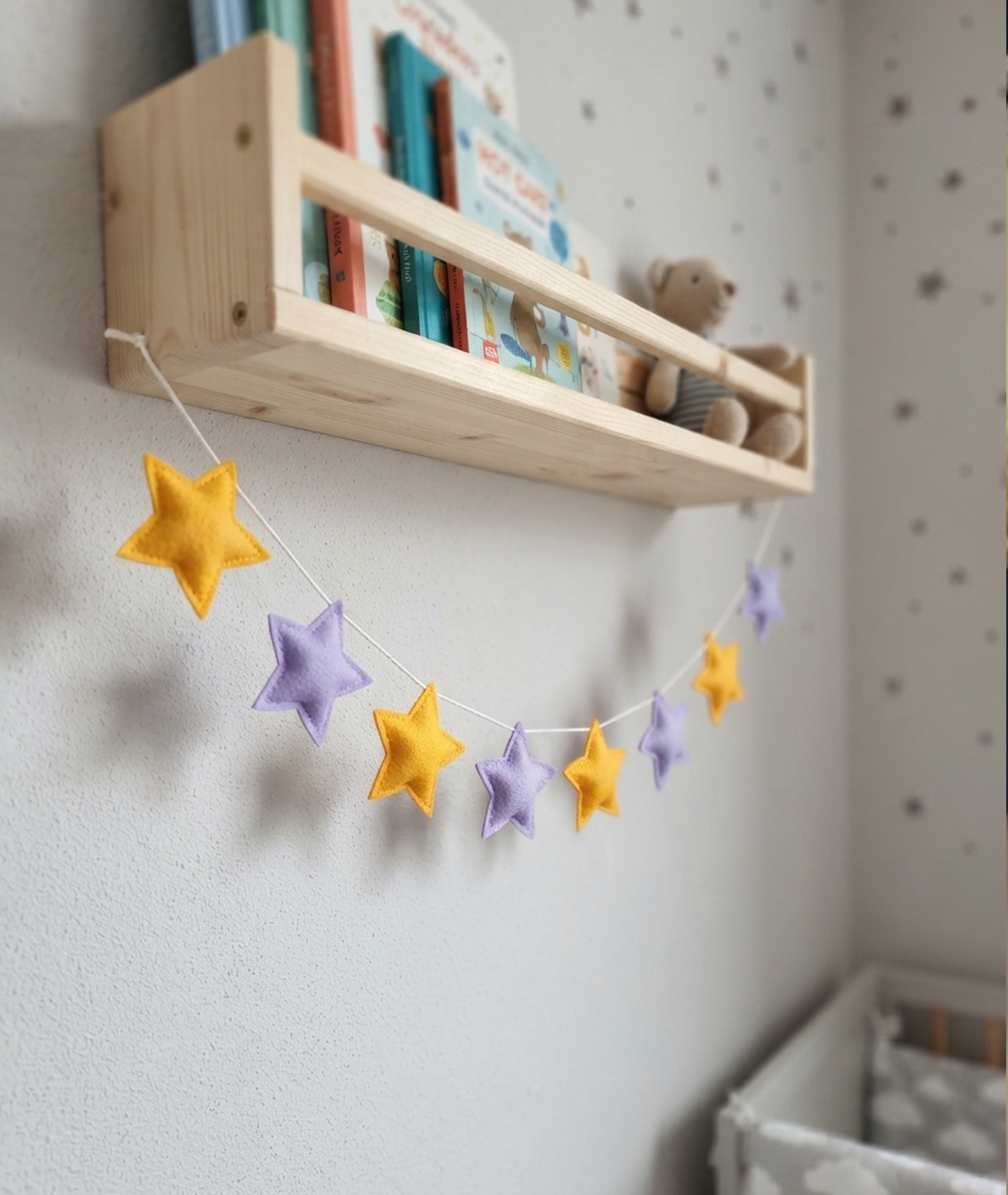Purple Yellow Small Star Garland