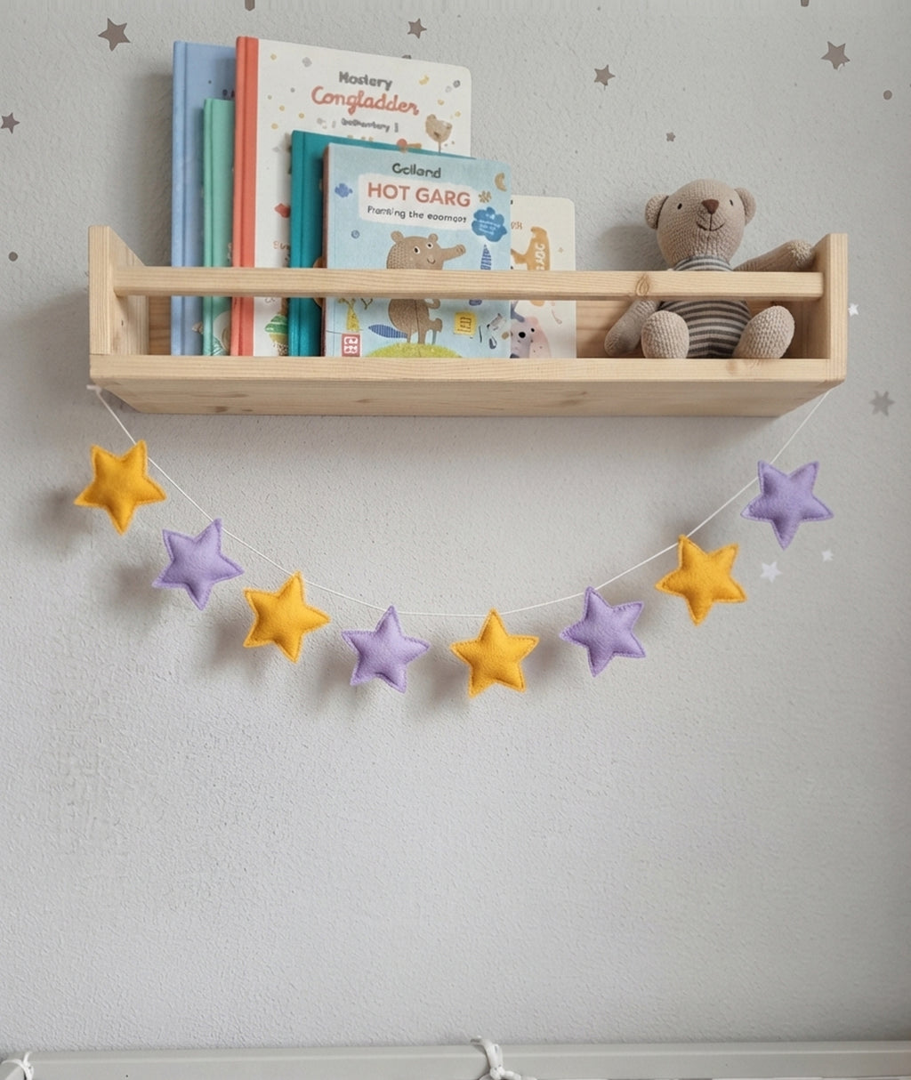 Purple Yellow Small Star Garland