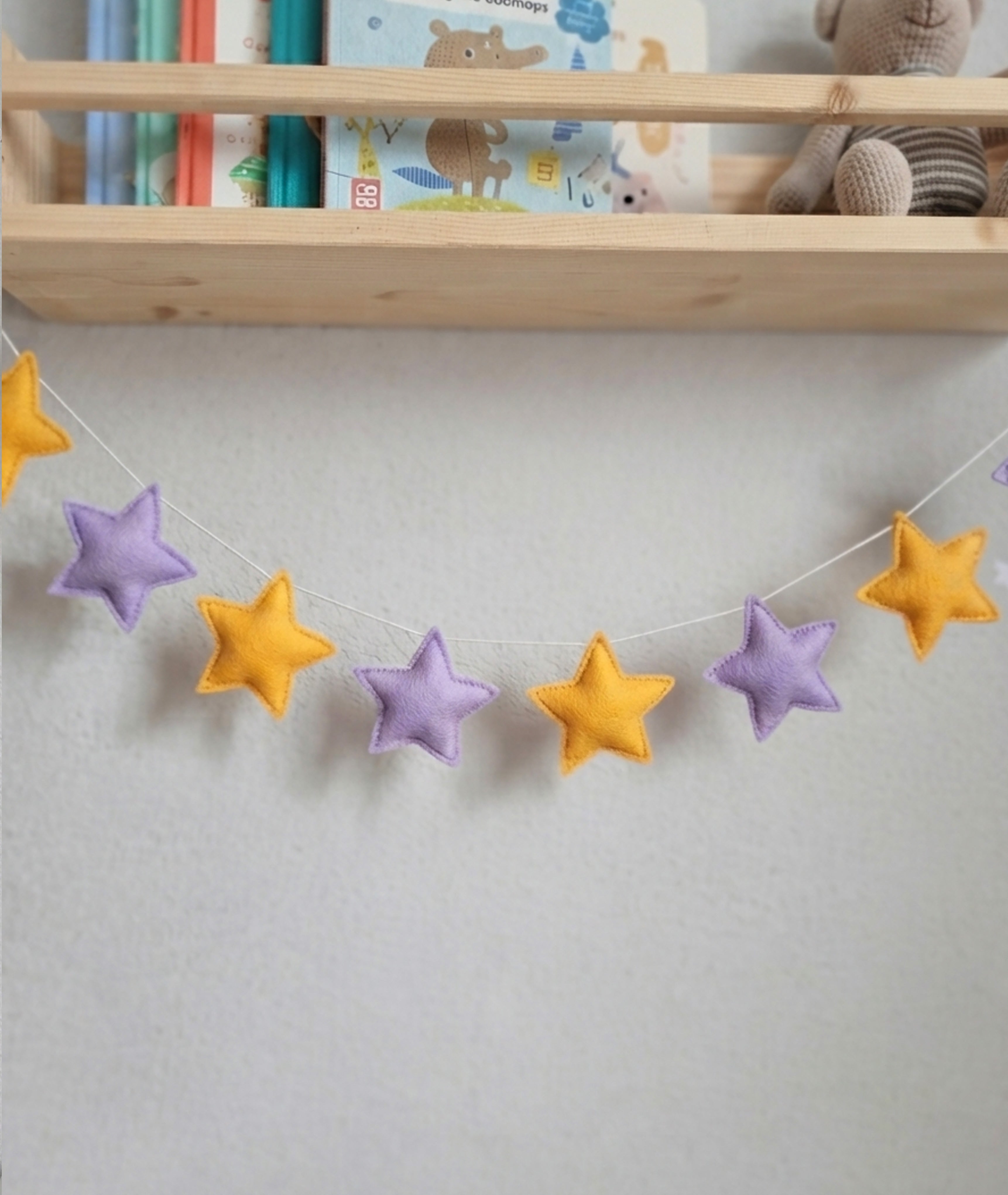 Purple Yellow Small Star Garland