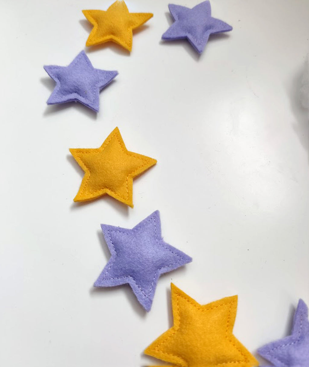Purple Yellow Small Star Garland