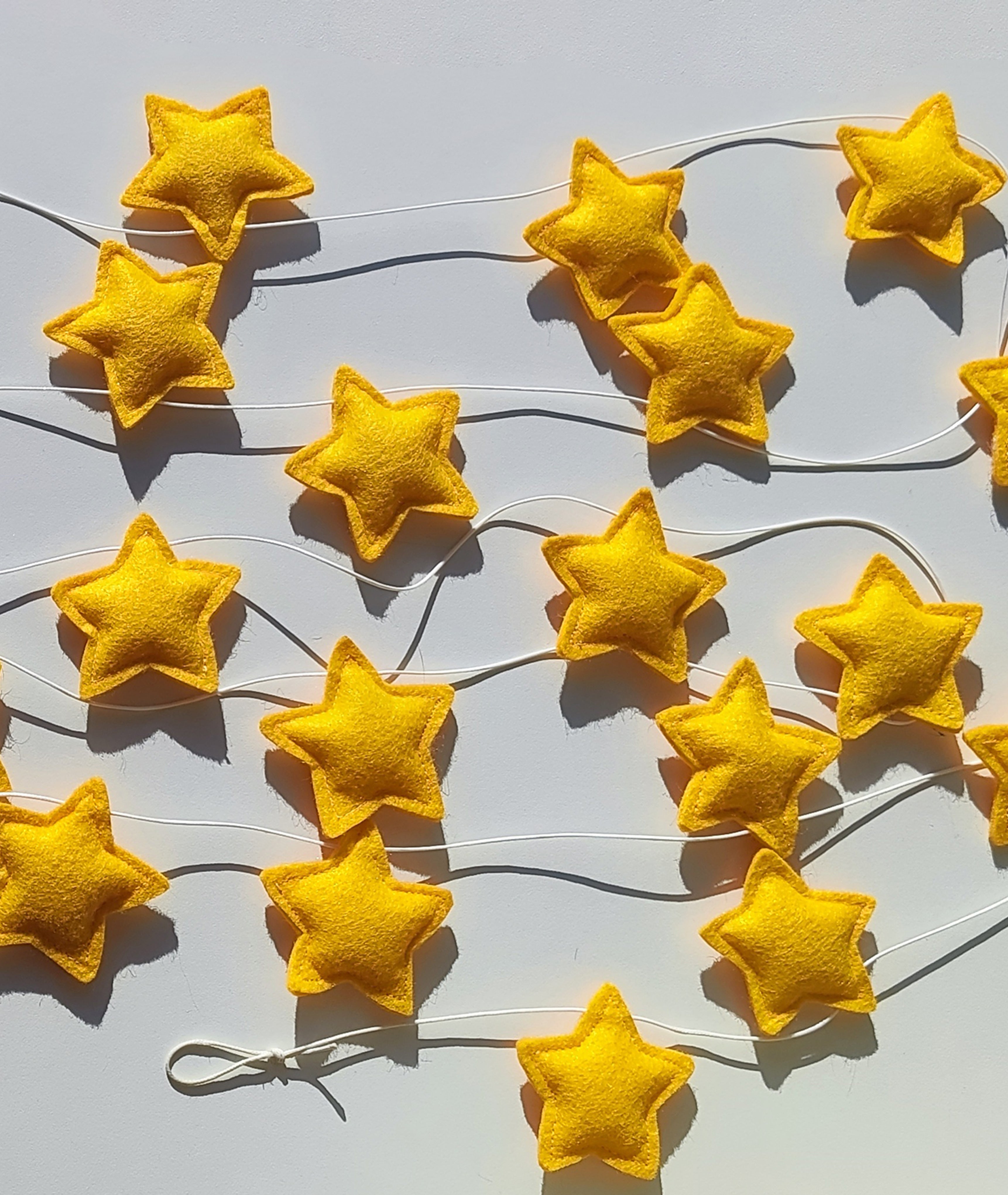 Yellow small stars felt garland