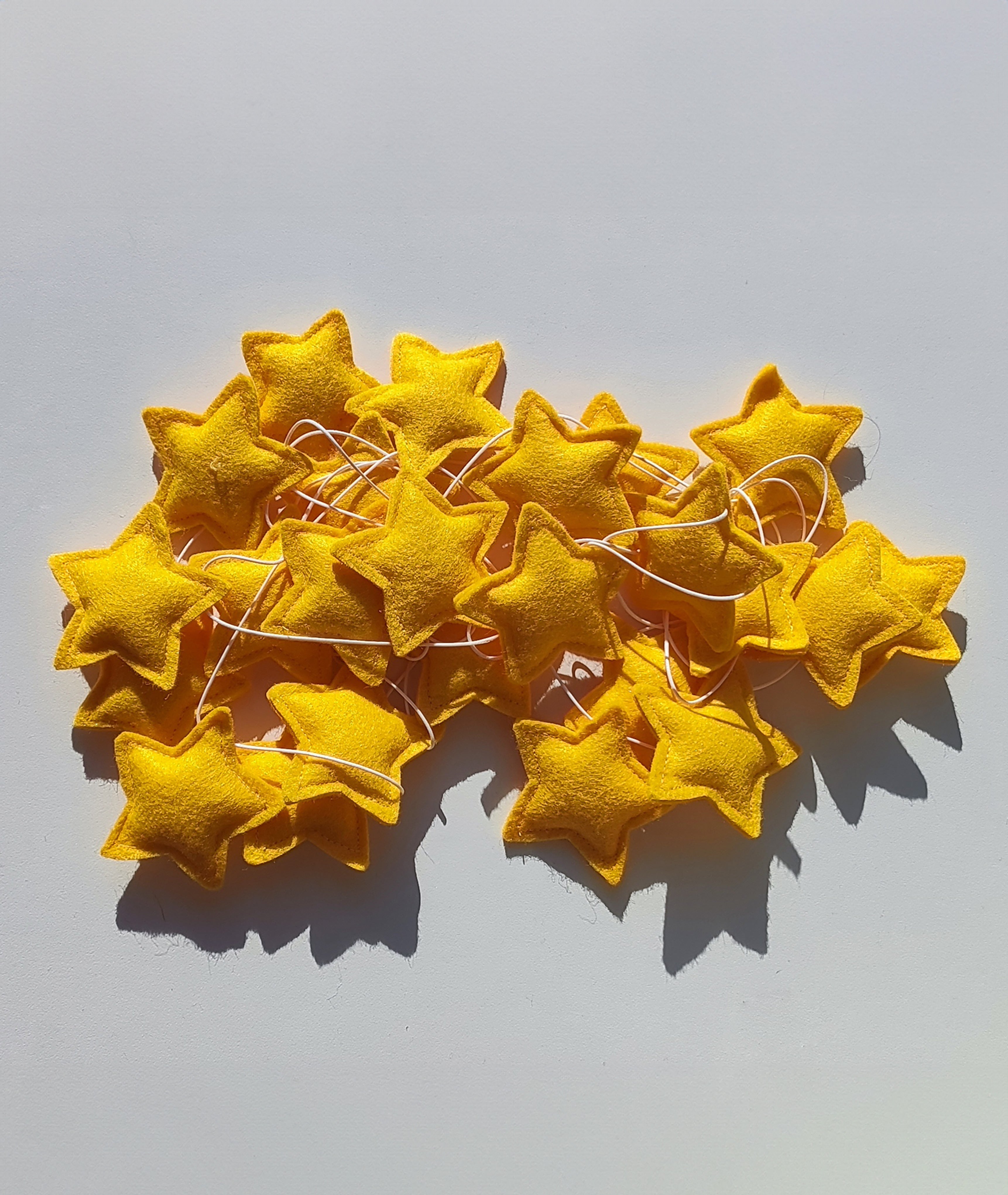 Yellow small stars felt garland