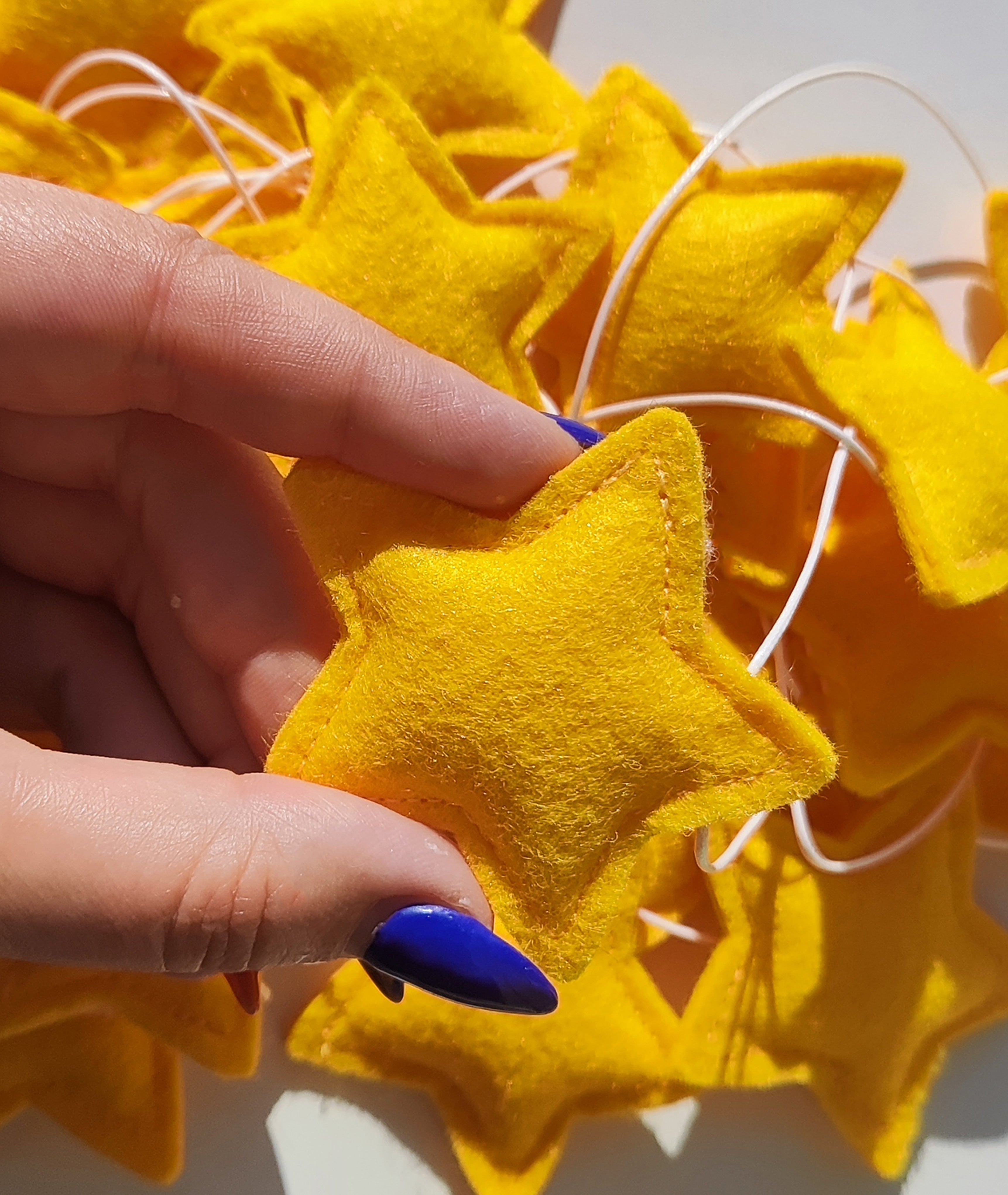 Yellow small stars felt garland