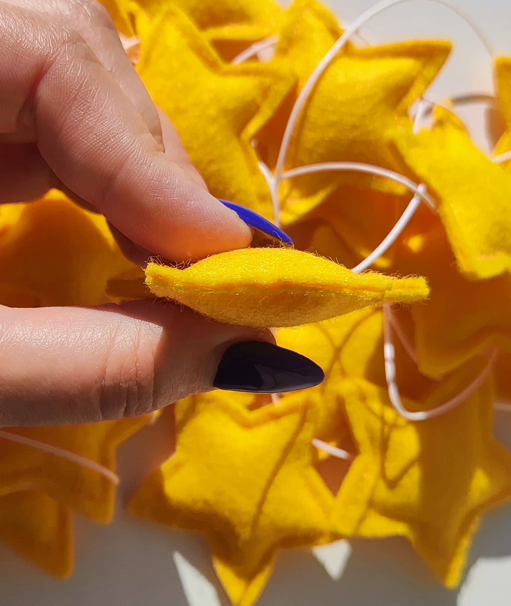 Yellow small stars felt garland