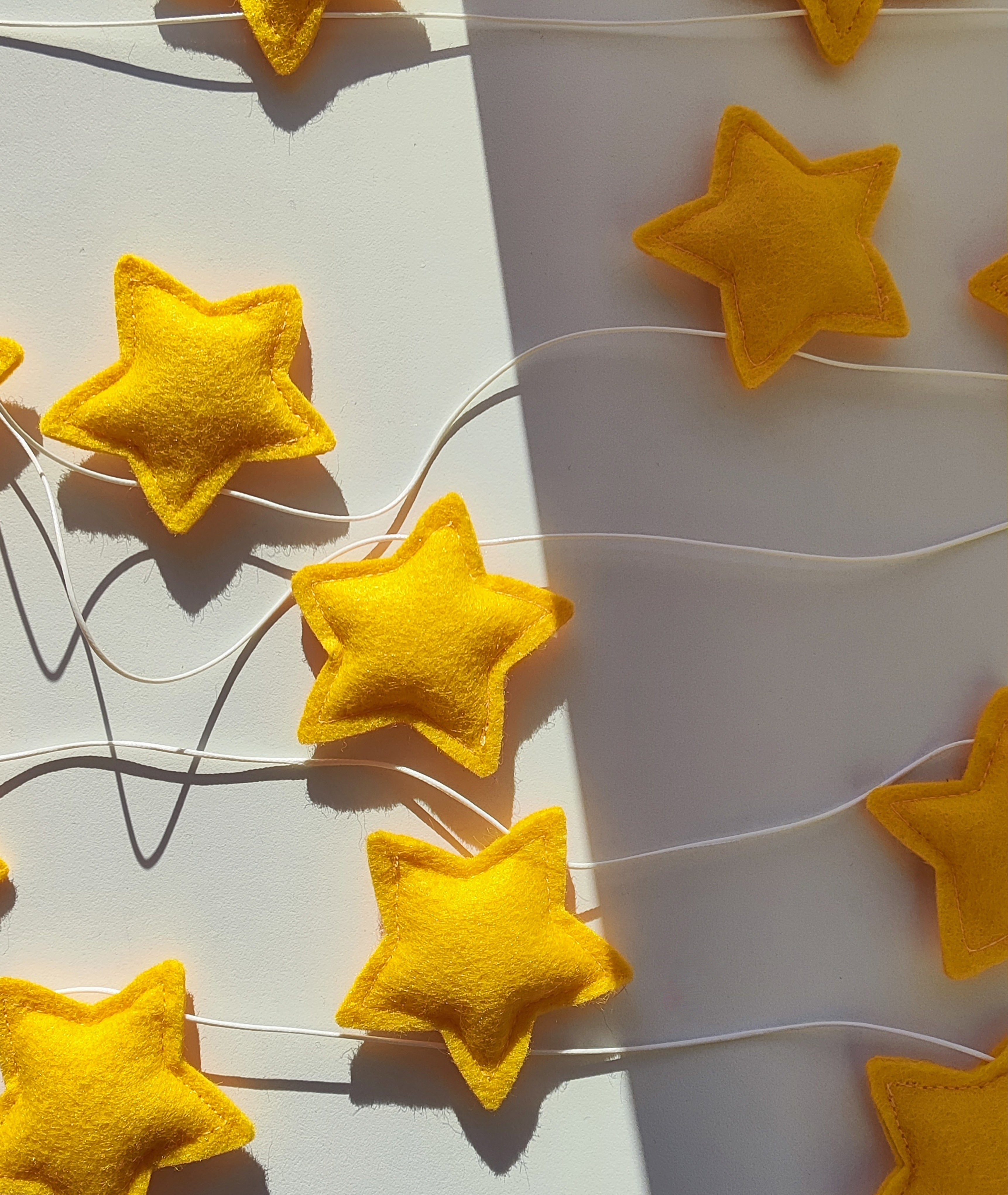 Yellow small stars felt garland